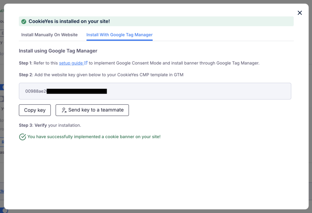 How to Get Your CookieYes Website Key to Implement CookieYes CMP with Google Tag Manager