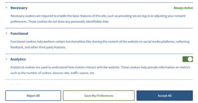 Consent Management for Marketing Analytics for Financial Services